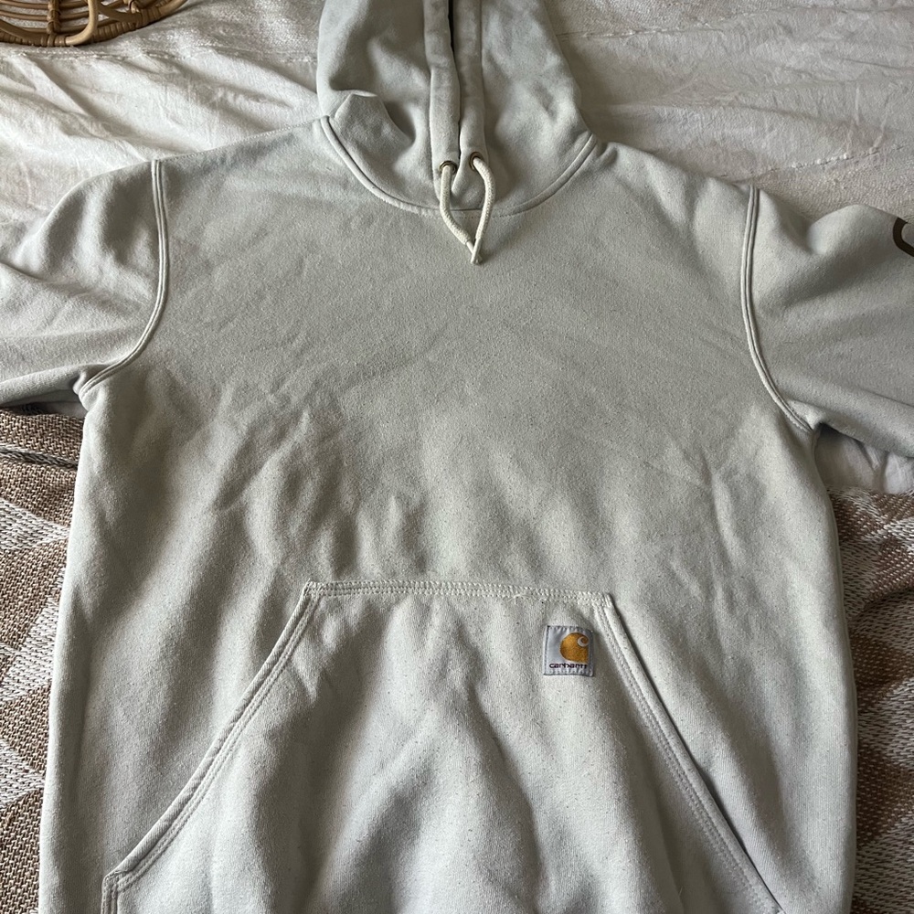 Carhartt Cream Sweater with Hood and Logo